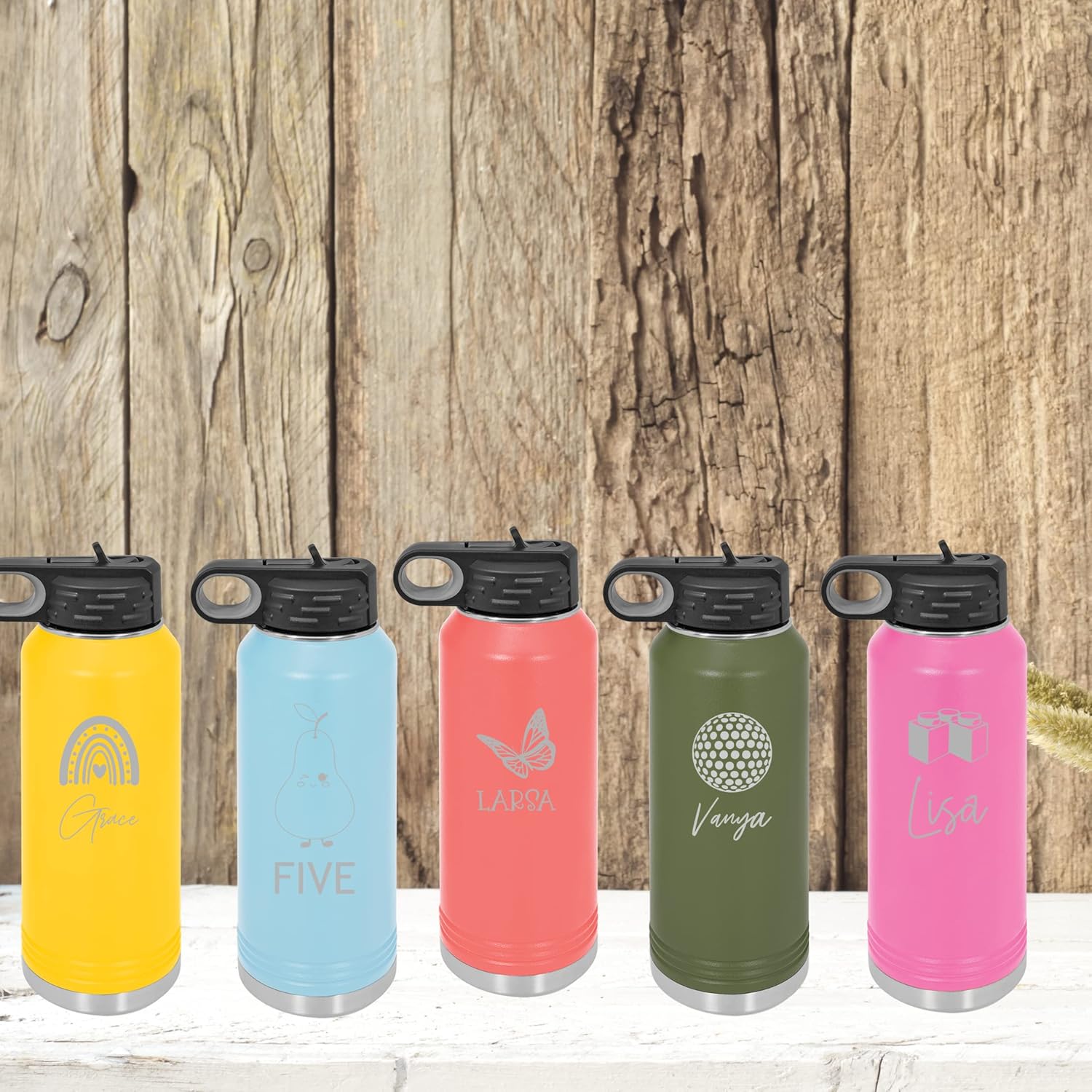 Kids 32 oz Stainless Steel Insulated Water Bottle - Laser Engraved with Name and Fun Graphic - Perfect for School and Summer Camp - Image 9