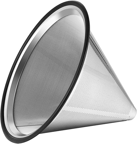 Filtro de café para verter sobre café, base de metal, reutilizable, gotero de café de acero inoxidable, perfecto para Chemex Hario Bodum y otras