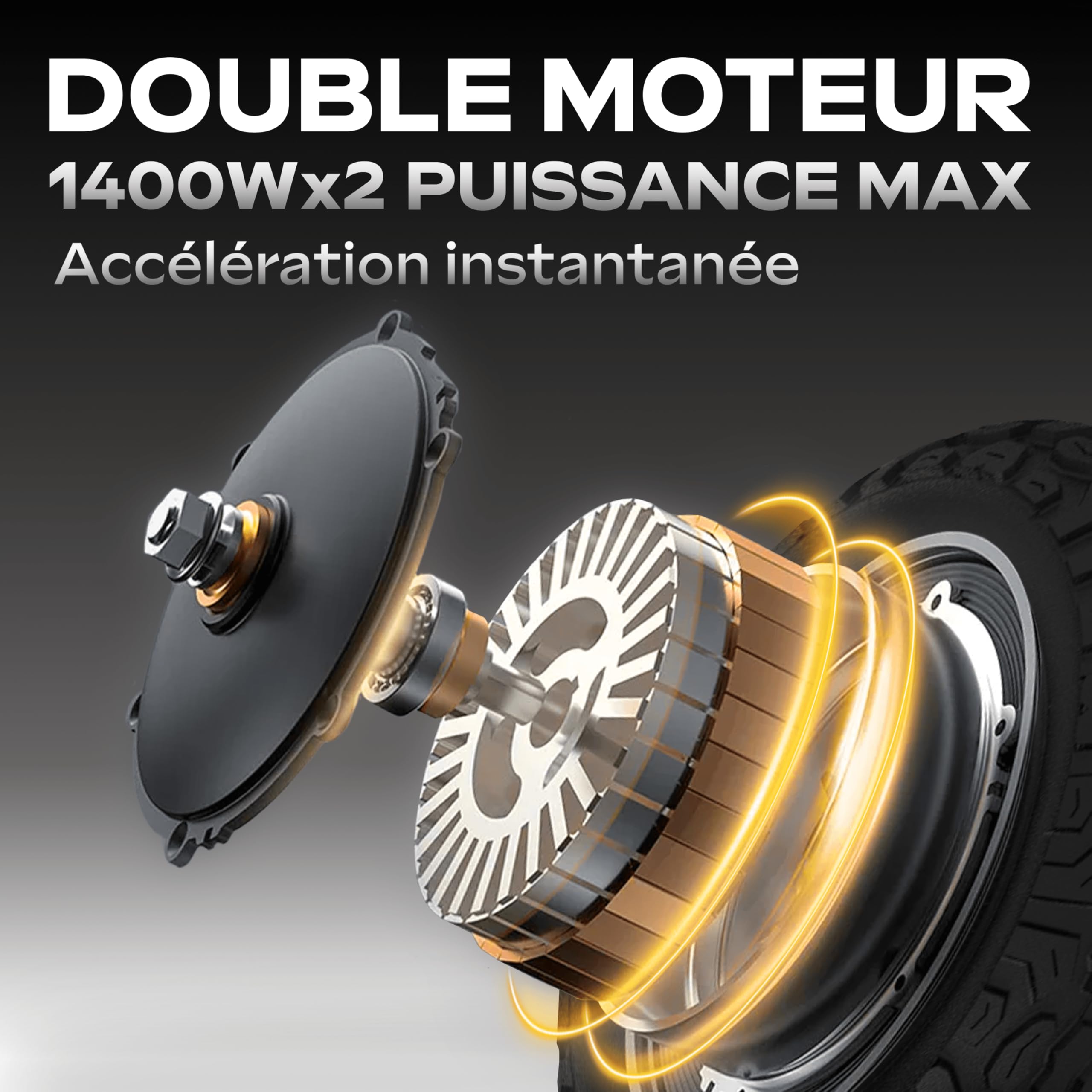 Trottinette Électrique UrbanGlide 1000GT 2x2 – 52V 23,4Ah – Autonomie 100km – Tout-Terrain, Noir
