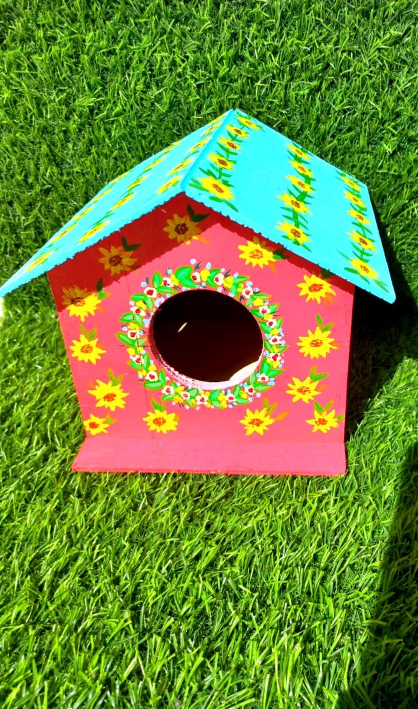 Chirp Cottage Handpainted Wooden Bird House