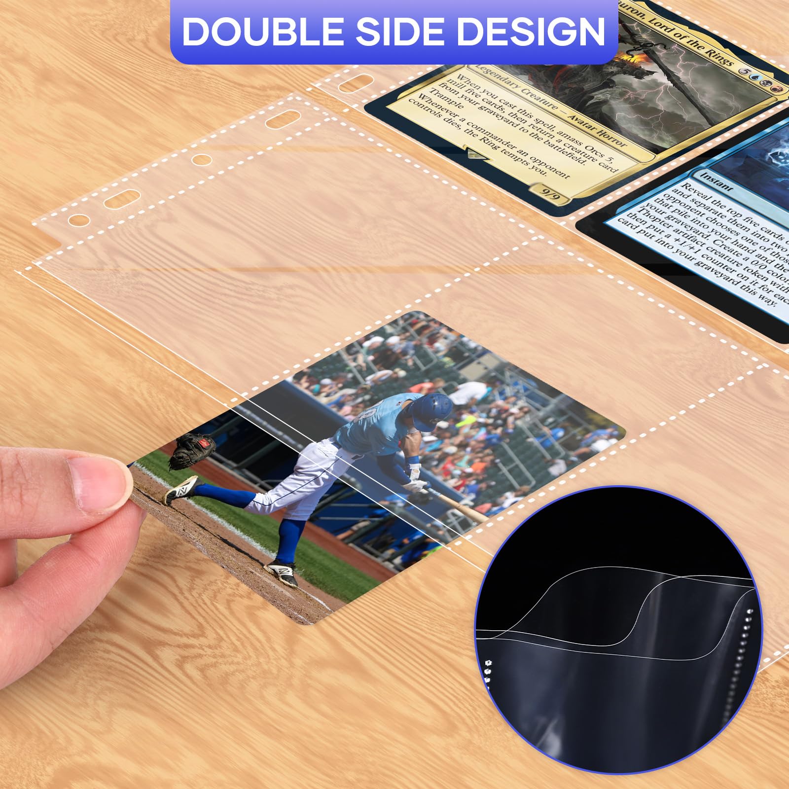 40 Pack 9 Pocket Page Protectors,720 Double Sided Card Holder Pages for a 3  Ring Binder, Card Protector Sheets Baseball Card Binder,Fit for MTG, TCG,  Baseball Standard Cards : Amazon.ie: Toys & Games