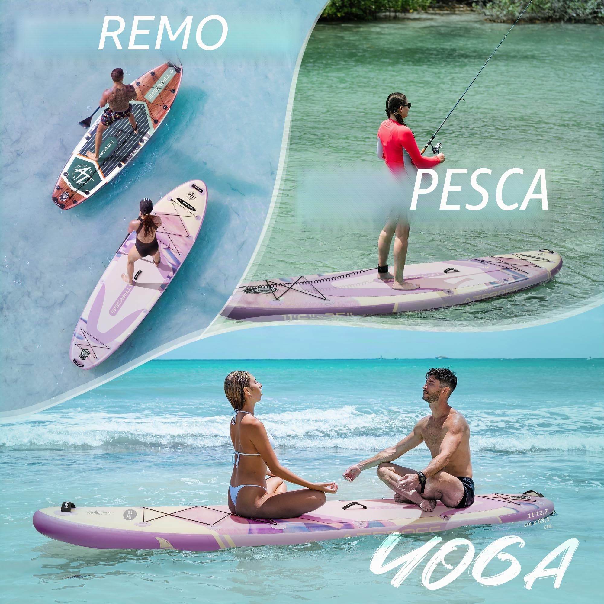 Tabla Paddle Surf Hinchable Inflable Extra Grande para Adultos, con Capacidad para 204,1 kg. con Kit de Accesorios Mochila. Kayak Inflable, Antideslizante, Ideal para Yoga,