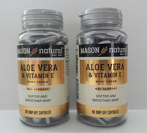 Paquete de 2 unidades especiales de Mason Natural Aloe Vera y Vitamina E 60 cápsulas por botella