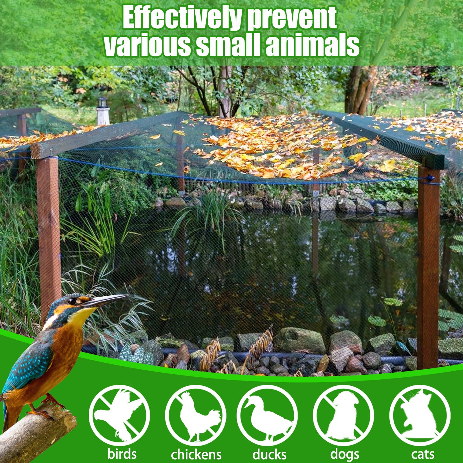 Filet Anti-oiseaux LINSOCLE 4x10m - Protection Jardins, Arbres Fruitiers & Légumes - Maille Serrée 1,5cm