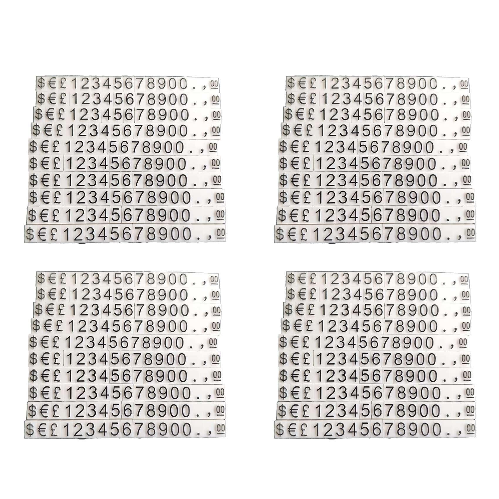 Jnchdghwa White Price Tags Price Display-Cubes Adjustable Number Counter Stand Label Sale Price Blocks 680 Pieces For Pricing Show Kit