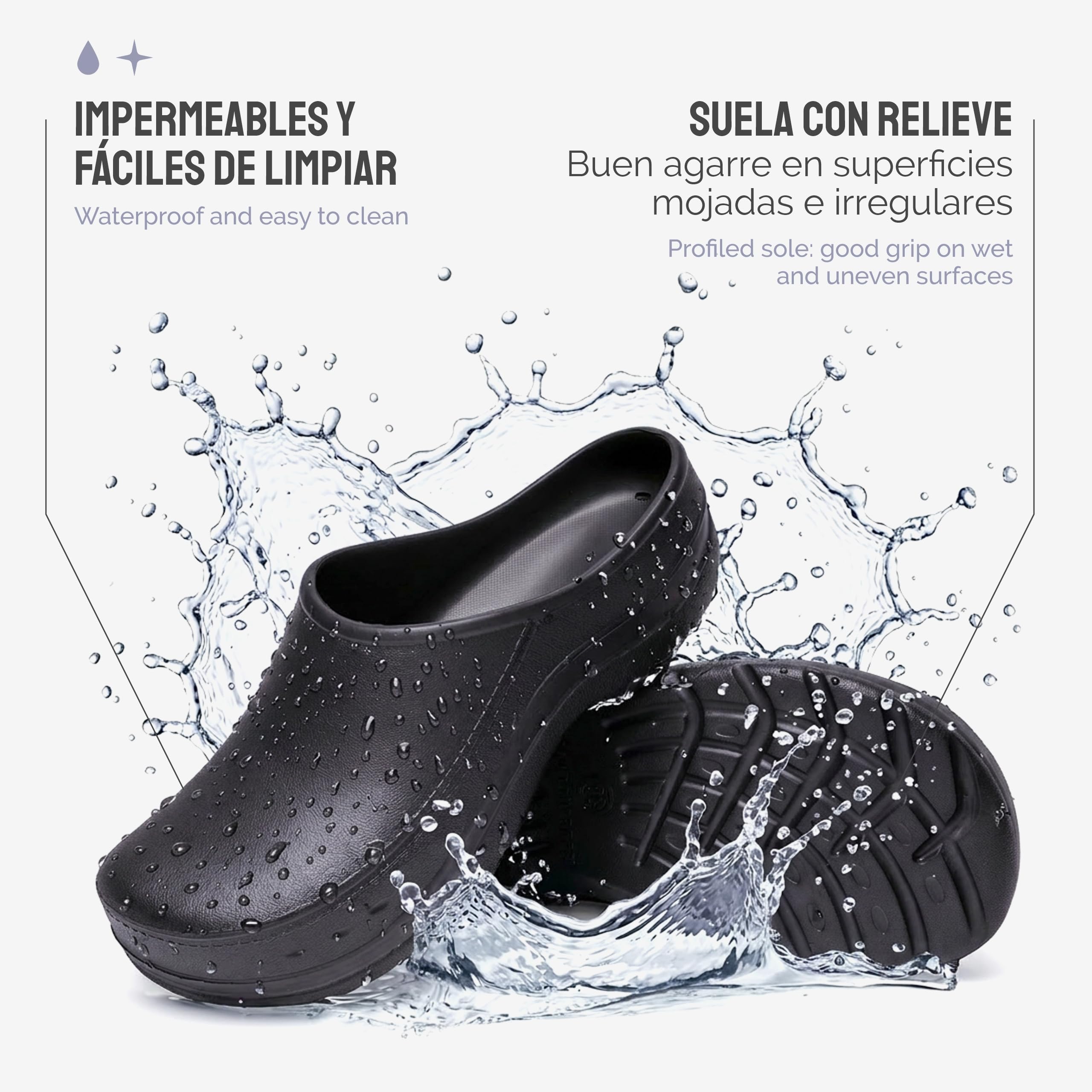 Ladeheid Zuecos Hombre EVA Ultraligeros Impermeables Zapatos Jardín Verano Calzado Trabajo Cocina Pantuflas Casa Cómodos Antideslizantes Exterior LA-CA-24
