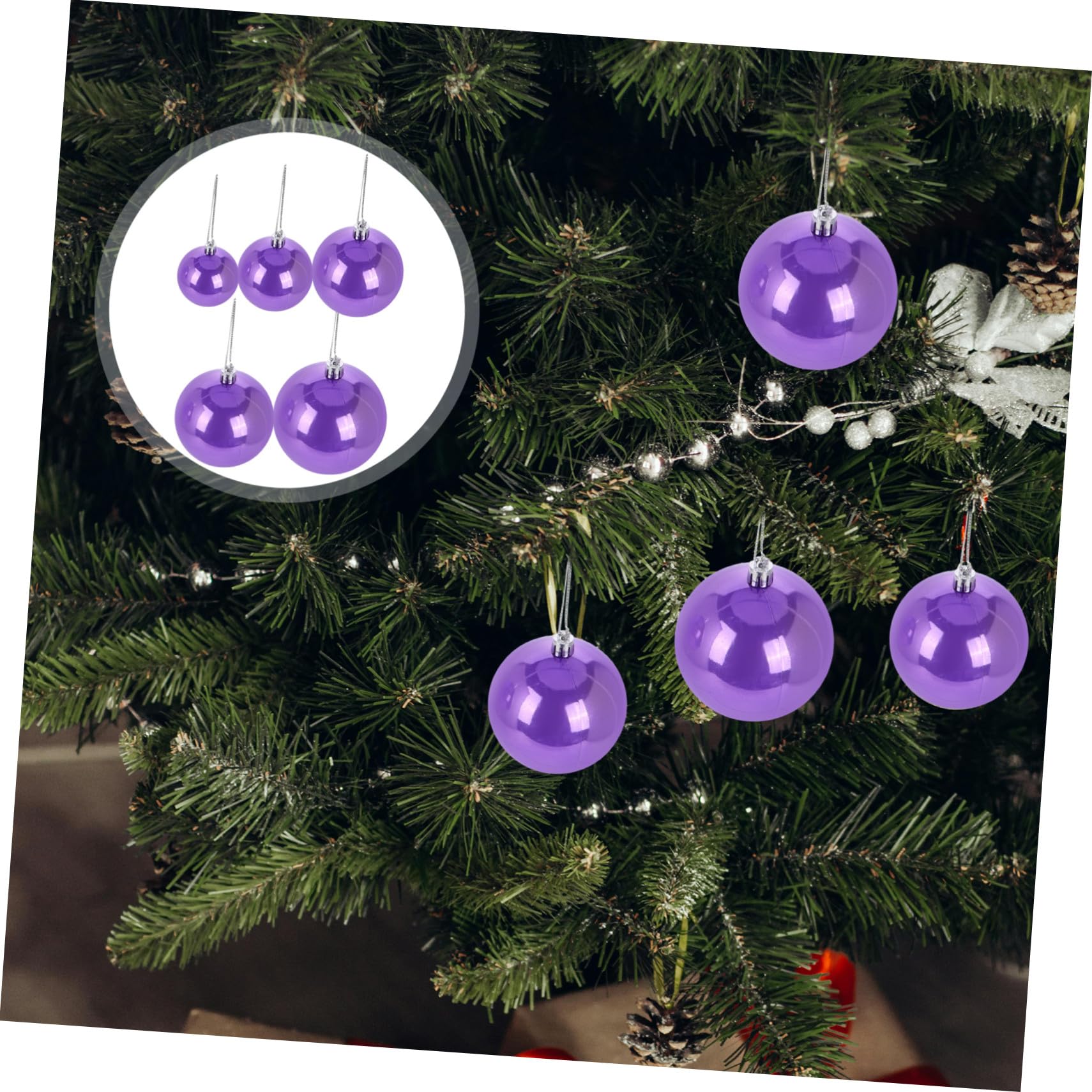 POPETPOP 37pezzi Palline di Natale Sospese Ornamenti Forma di Palla di Decorazioni Fiori per Alberi di Natale e Feste di Capodanno Infrangibili e Facili da Appendere