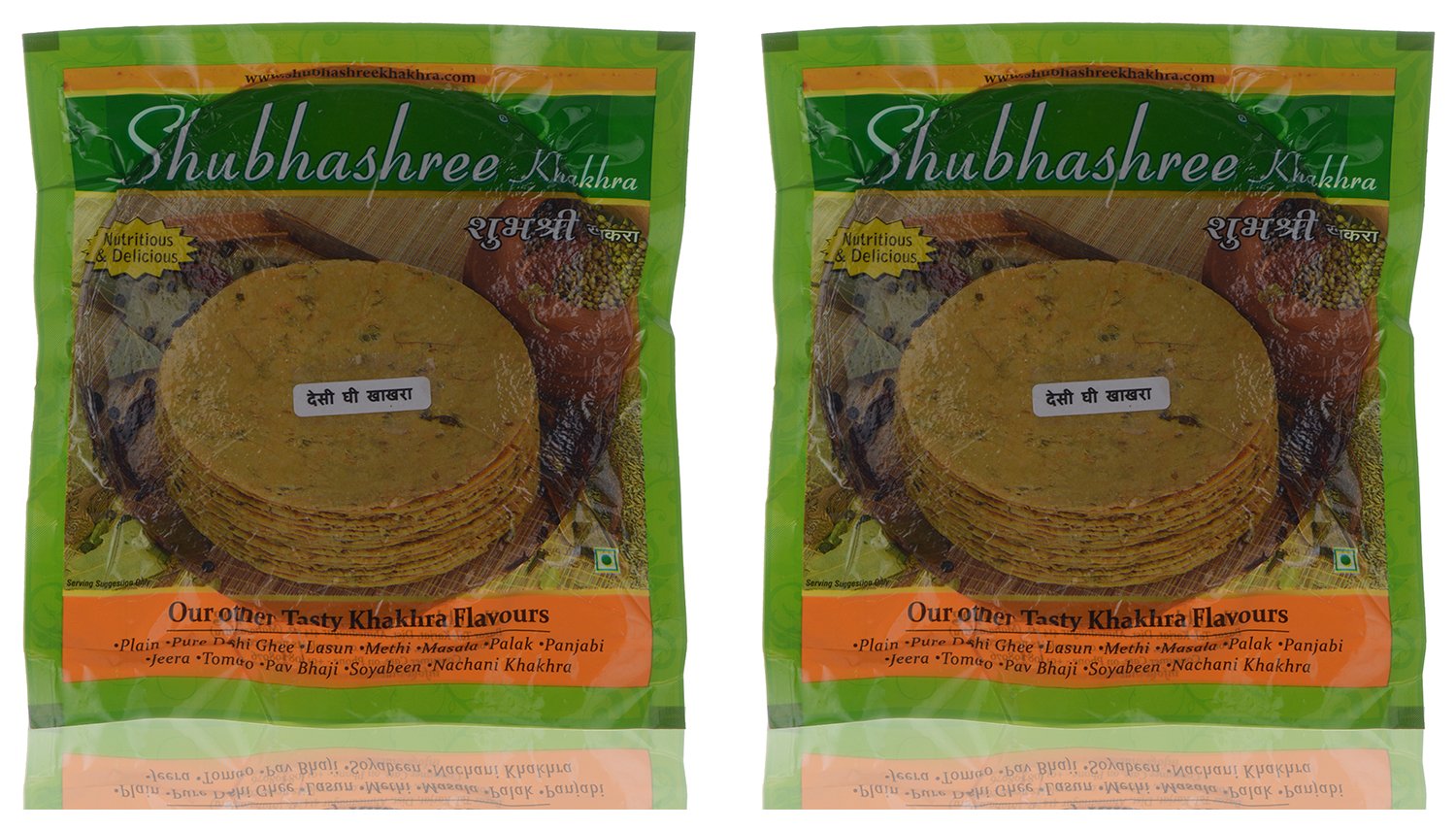 Shubhashree Crispy Desi Ghee Khakhra Roasted and Healthy Snacks - 400 Grams