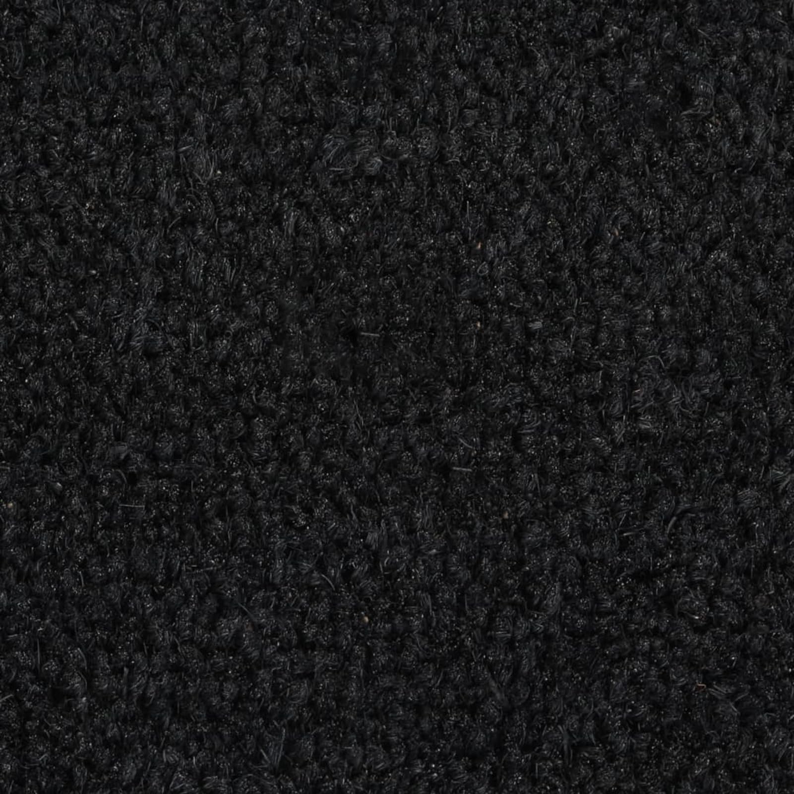 Tidyard Tapis de Porte Noir Demi-Rond 50x80 cm Fibre de Coco touffeté, Antidérapant Tapis de Sol pour Entrée, Couloir, Entrée, Cuisine, Chambre, Bureau