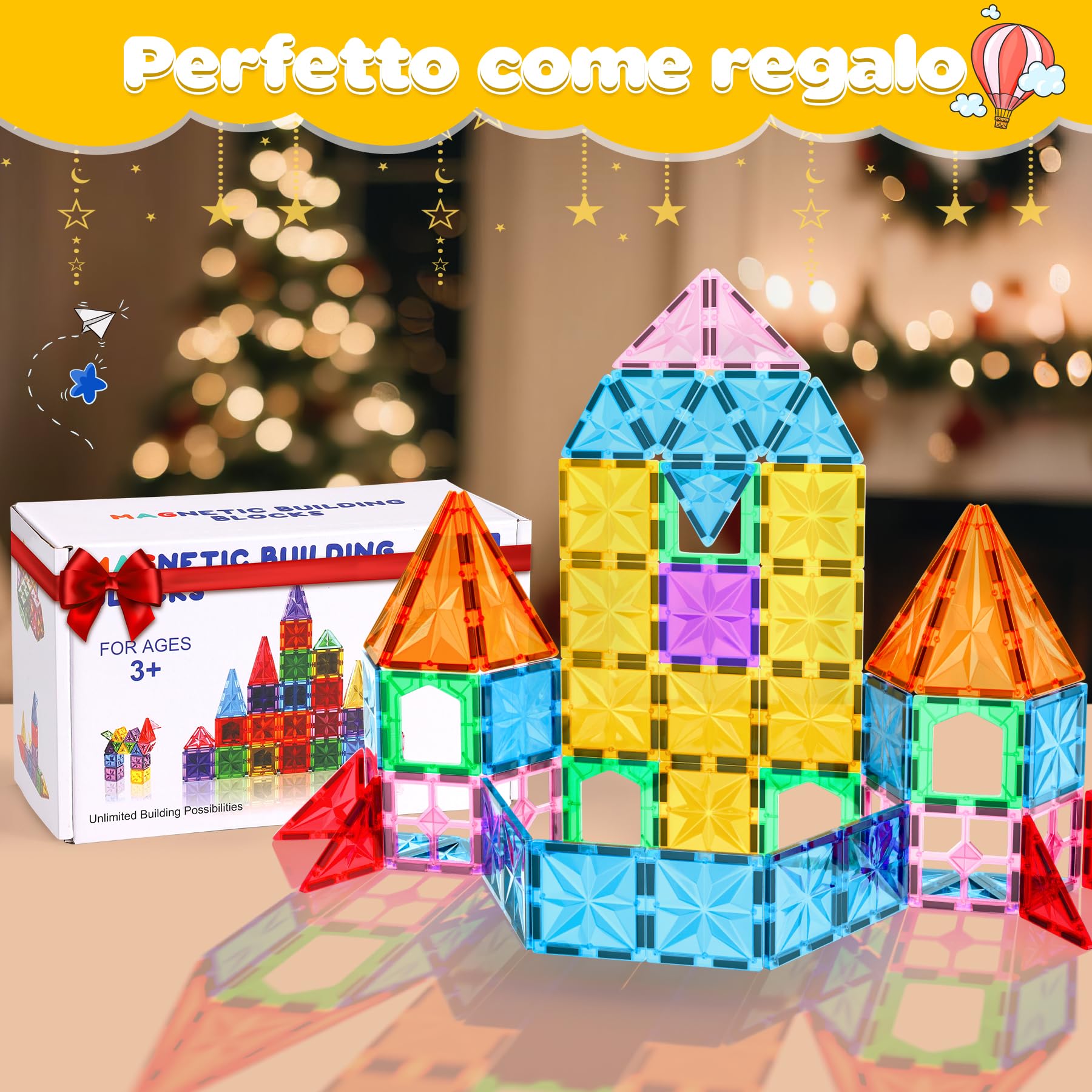 Lovchil Costruzioni Magnetiche Giochi, blocchi costruzioni magnetici per bambini Montessori STEM Educativi Calamite Giocattoli per 3 4 5 6 7 8 Anni Ragazzi Ragazze bambina Regalo - 42 Pezzi