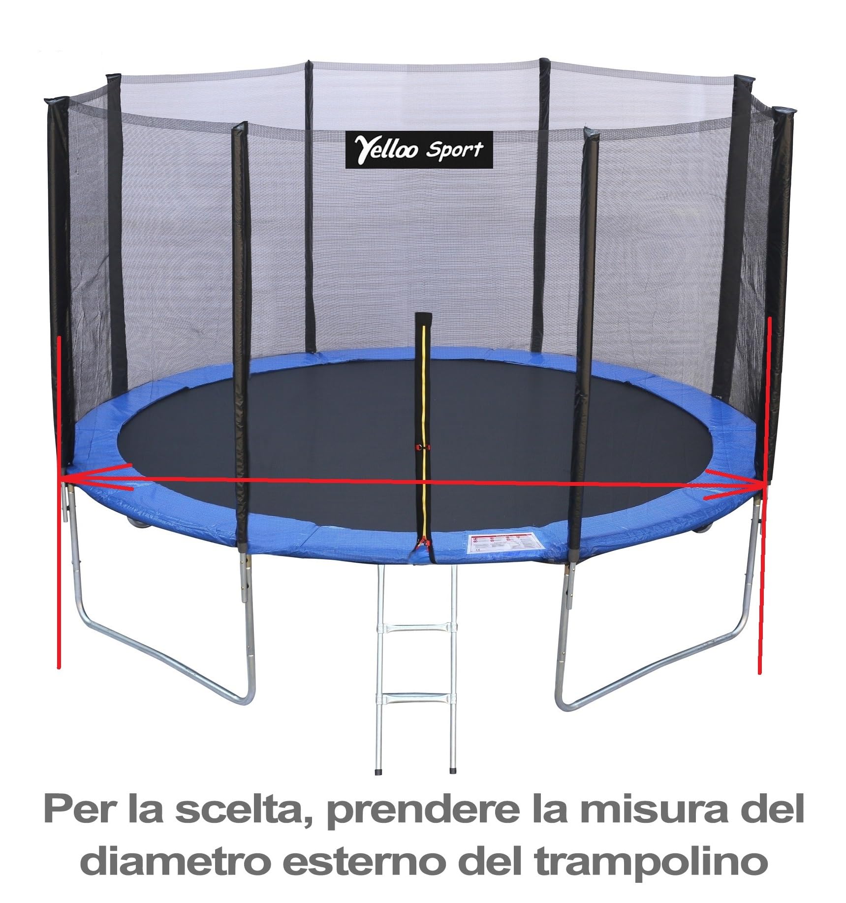 yelloo - Coprimolle per Copertura Bordo Tappeto Elastico (Diametro: 185, 245, 305, 366, 427) Accessori Ricambi per Trampolino Elastico, Certificato CE TUV GS