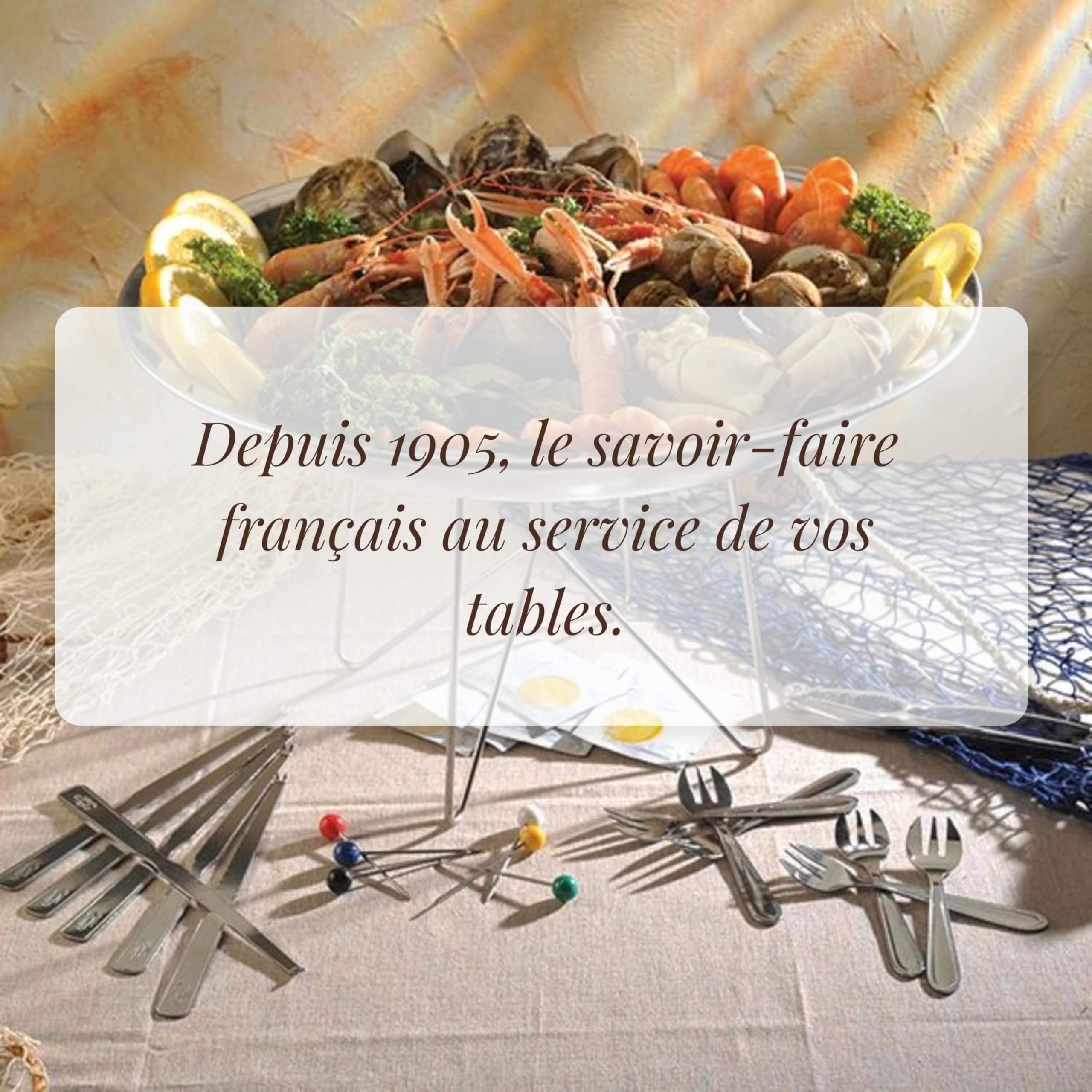Plat de Service 23 Pièces - Service Crustacés en Acier Inoxydable - Plateau 40 cm, Support Plateau, Curettes à Homard, Cuillères à Huitre
