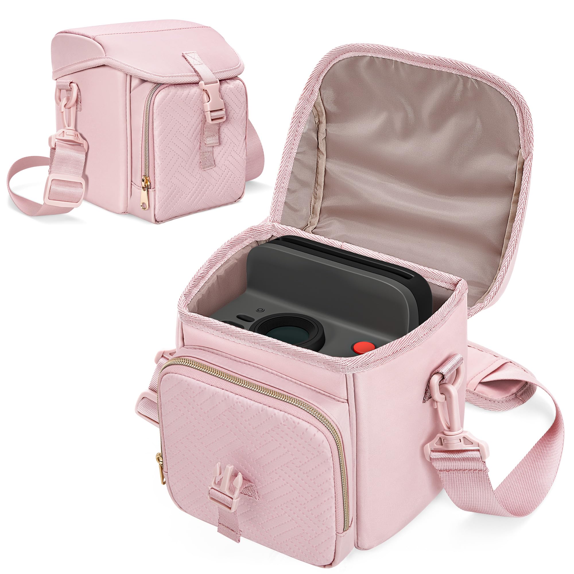 Borsa a Tracolla per Polaroid, con Scomparto per Pellicole, Rosa | Compatibile con le Serie Polaroid Now I-Type / Now+ I-Type / OneStep+ / OneStep 2 VF / Flip / Go