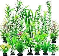 CousDUoBe 12pcs Green Plastic Aquarium Plants - Assorted 2-8.6in Sizes, Safe Non-Fading Fish Tank Decorations