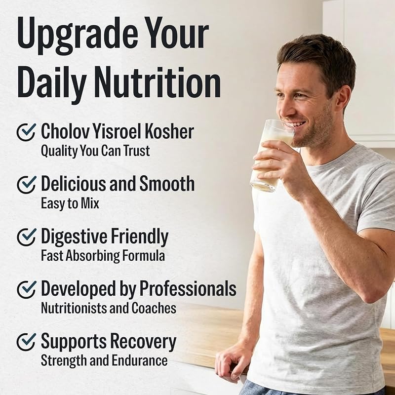 Qualify Tnuva Kosher Whey Protein Powder, Dark Chocolate Fudge, 25g Protein image 5