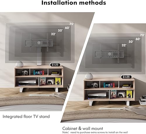Miniatura 2 de FITUEYES Soporte de TV con soporte para televisores de 32 a 70 pulgadas, centro de entretenimiento con consola de madera con capacidad para hasta