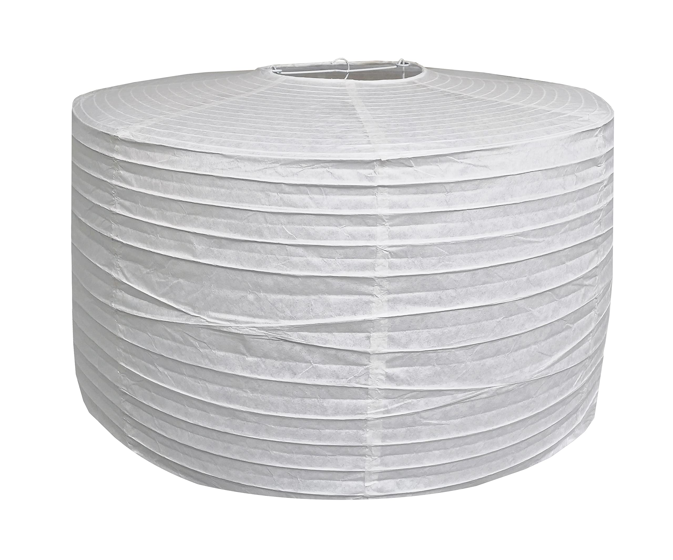 TopAAA White Paper lantern, Paper Lamp Shade, Hanging Paper Drum Lampshade (White-18inch uneven-2)