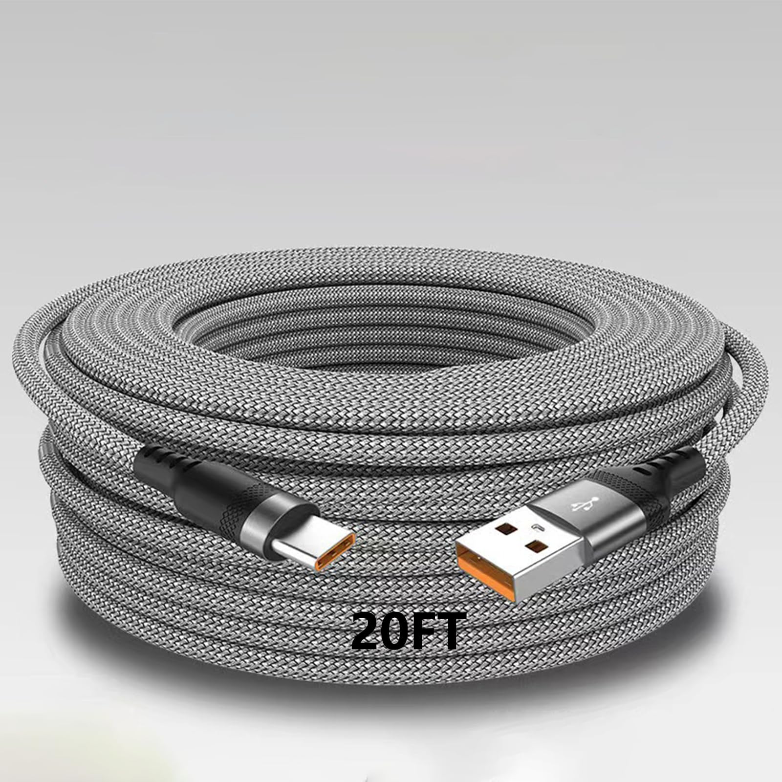 Kabel USB A na USB C, 6 m, bardzo długi, 1-pak, kabel USB A do C, szybkie ładowanie do i-Phone 16 Pro Max/Plus/Pro, do telefonu 15 Pro Max Plus, do iPada/MacBooka USB-C, Galaxy S24 S23