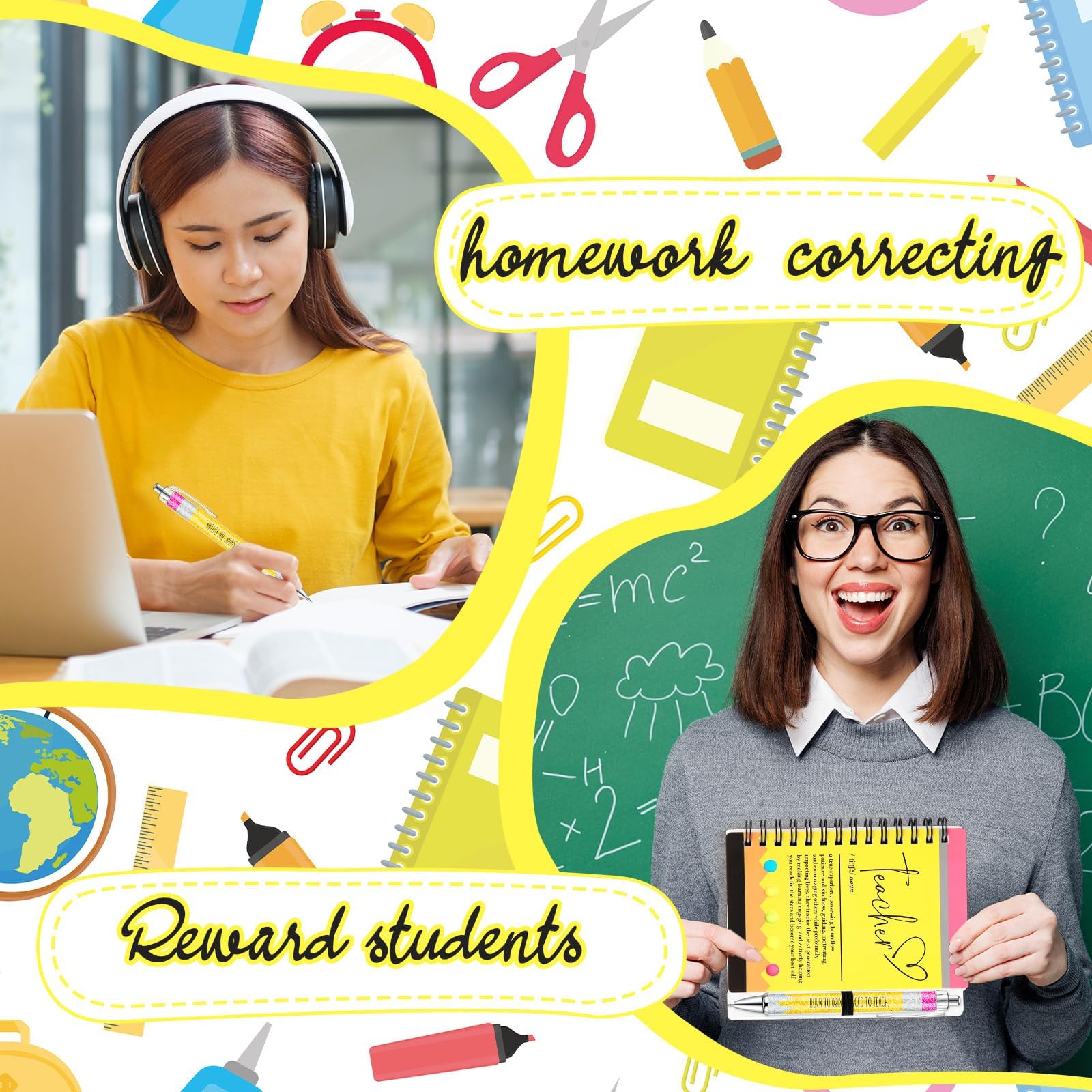 24 quaderni a spirale a matita per insegnanti, con penne, con blocco note appiccicoso, regalo di ringraziamento per la festa degli insegnanti, scuola, ufficio, forniture di apprezzamento