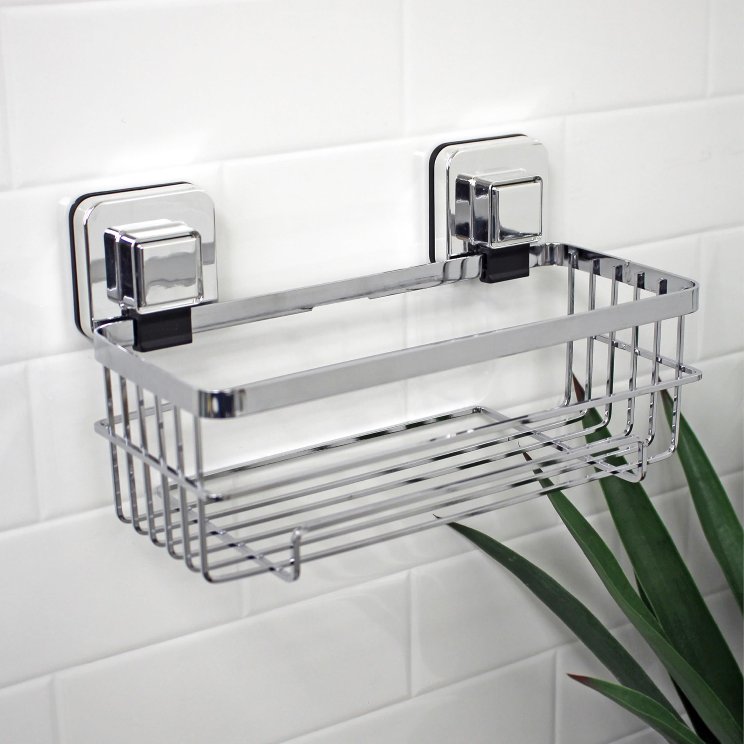 Showerdrape PushLoc Bottle Basket - Chrome - Silver