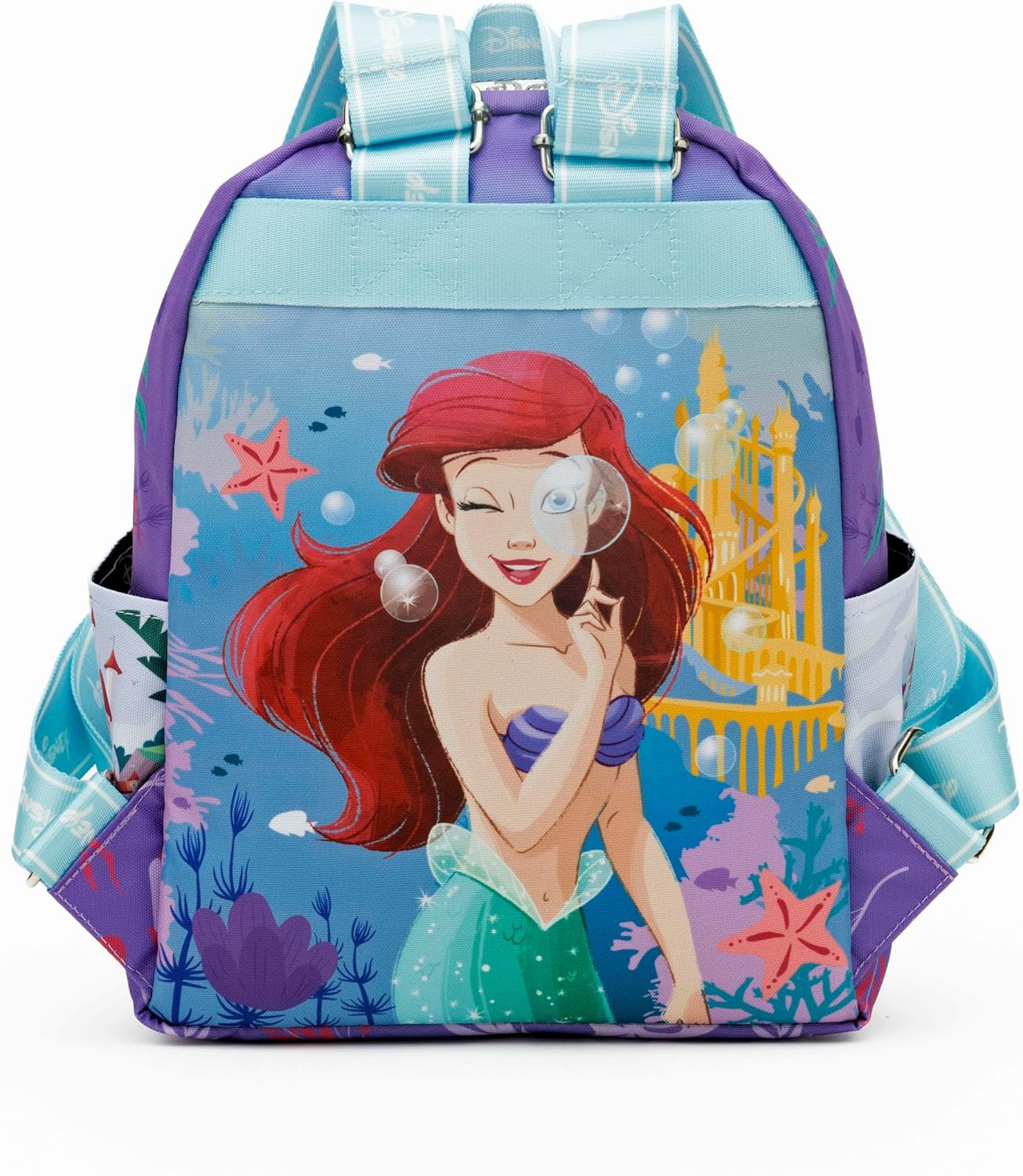 The Little Mermaid 13"" Nylon Daypack, Purple - Image 3