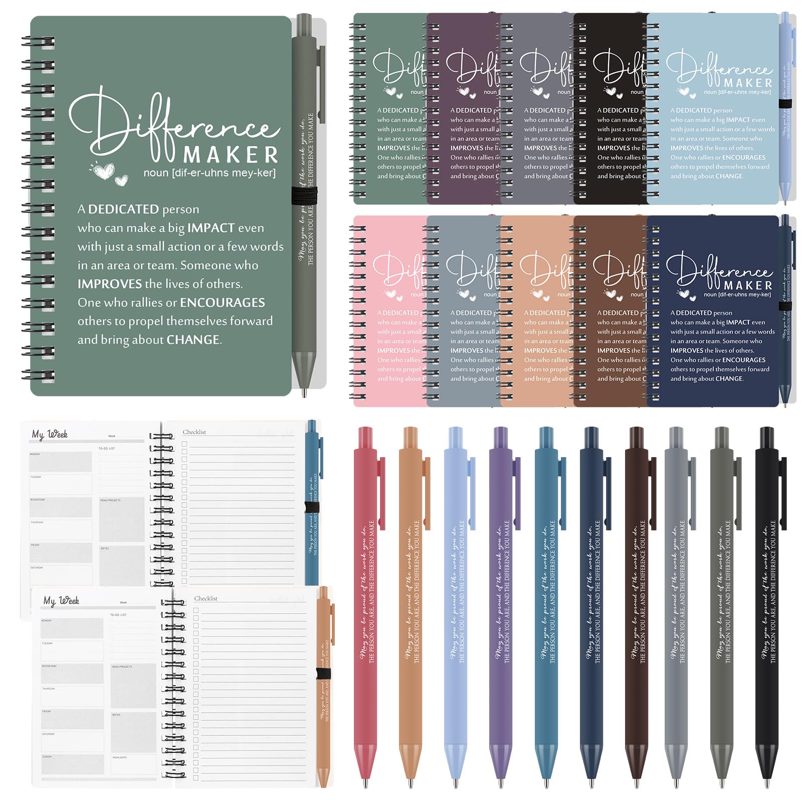 Tellingyou Set di 20 penne a sfera per lista delle cose da fare, blocco note per colleghi, infermieri, personale infermieristico, volontario (colore ufficio)