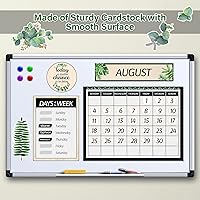 Vista 6 de Juego de 100 tablones de anuncios de calendario para el aula, juego de tablón de anuncios de eucalipto verde con números, para decoración de aula