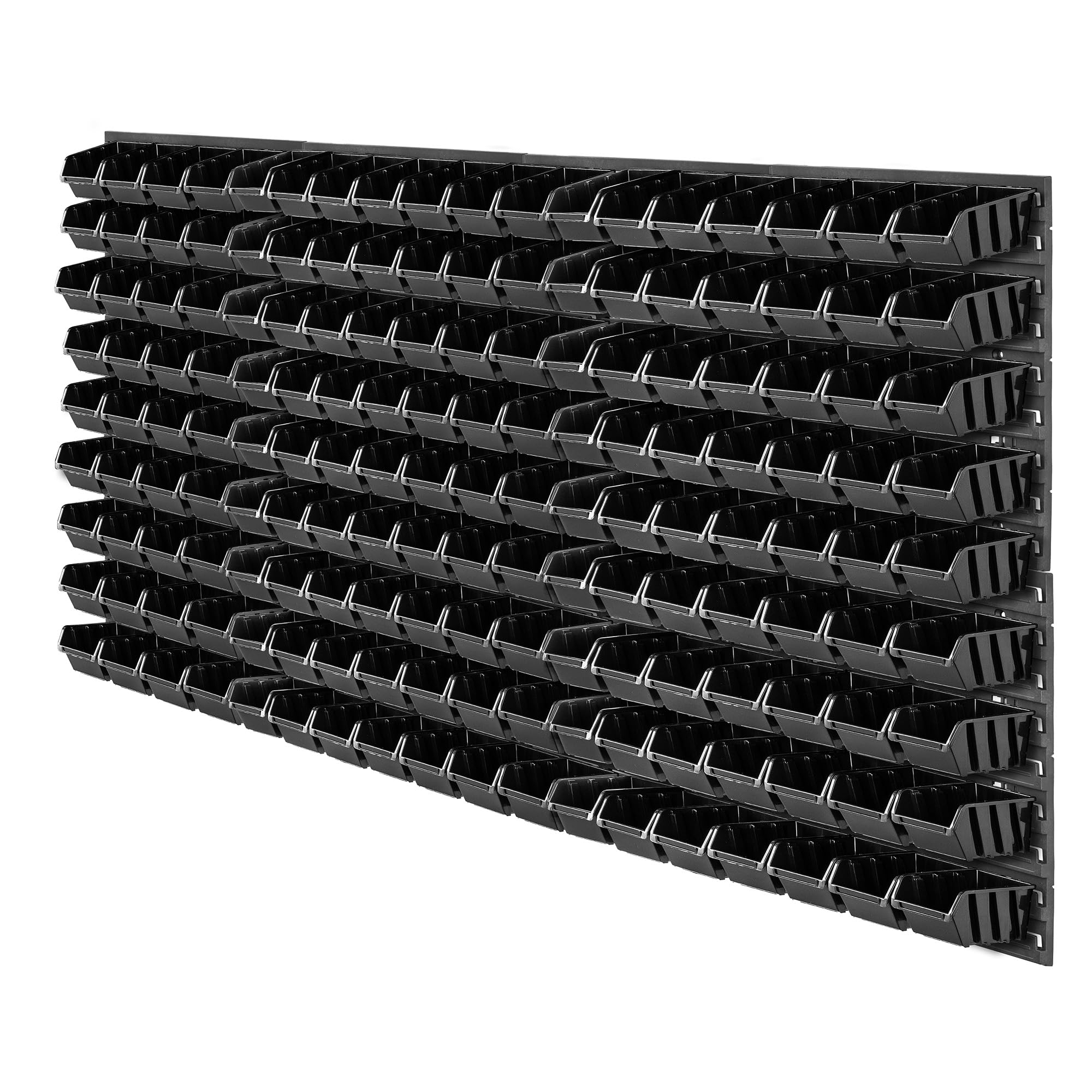 KADAX Werkzeugwandregal, 156x78cm Werkstattwandregal, Werkstattregal für Garage, Werkzeugwand Set, Lagersystem mit Sichtlagerkästen, Erweiterbare Wandplatten (Schwarz 162 tlg.)