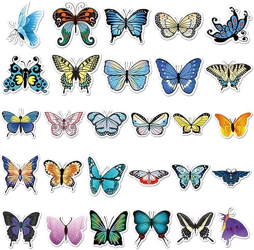 Miniatura 2 de Calcomanías de mariposa lindas para niños, 58 calcomanías vinly para botellas de agua, álbumes de recortes, manualidades, manualidades, computadoras