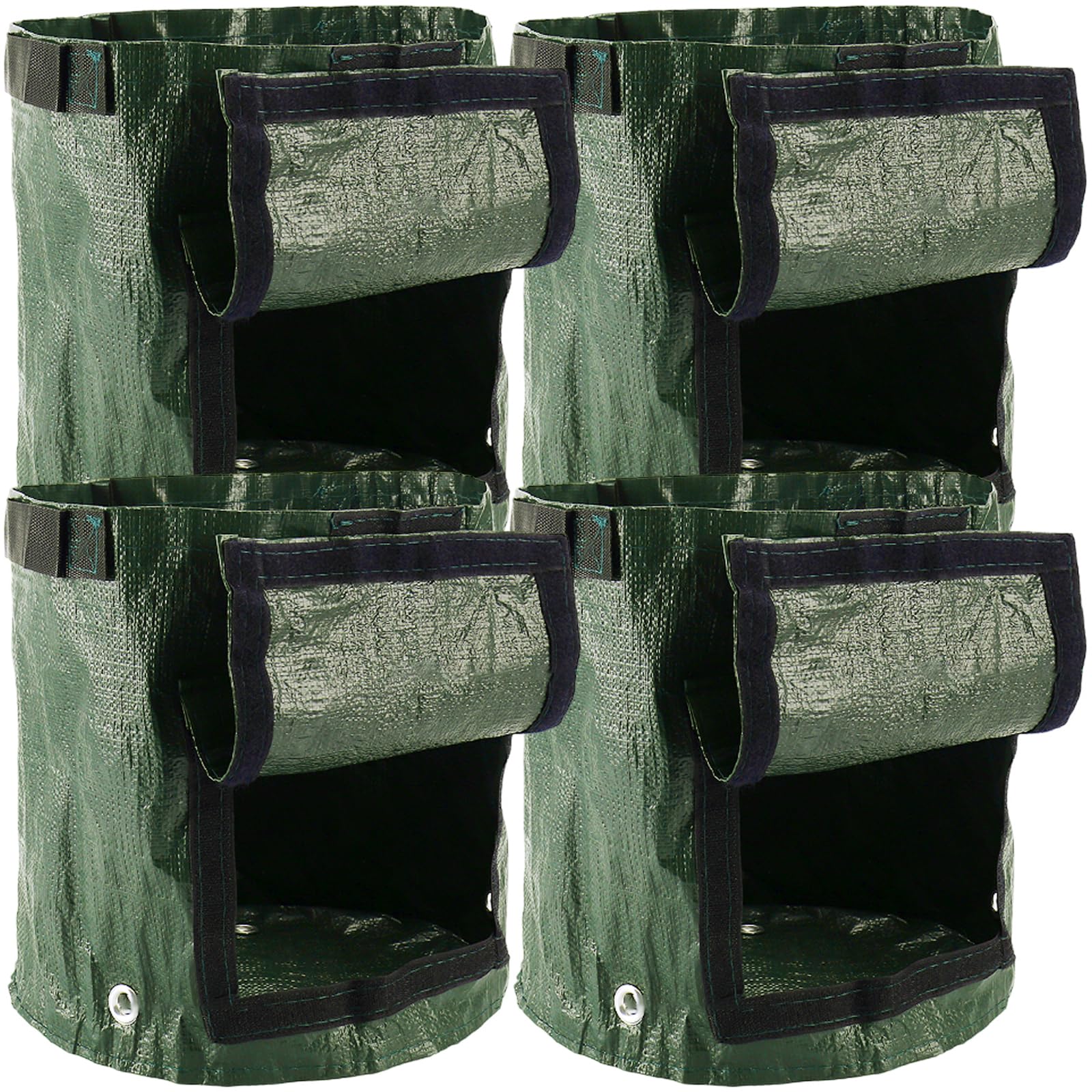 LOUJINGREO 10 Gallons Garden Grow Bags Breathable Potato Growing Bags with Flap and Handles Planting Sacks Outdoor Growing Bag for Vegetables Potato Strawberry Carrot Onion Tomato (4PCS)
