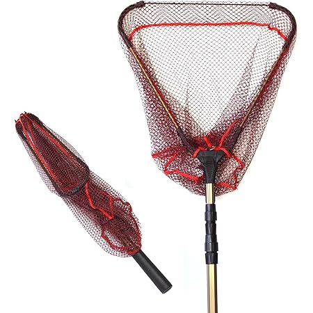 Amazon Tpos 玉網 たも 折りたたみ式タモ網 ワンタッチネット 伸縮する玉網 たも網コンパクト最大約190ｃｍ収納時約71ｃｍ網幅約43ｃｍ フックの位置を改良しました Tpos 玉網 ランディングネット