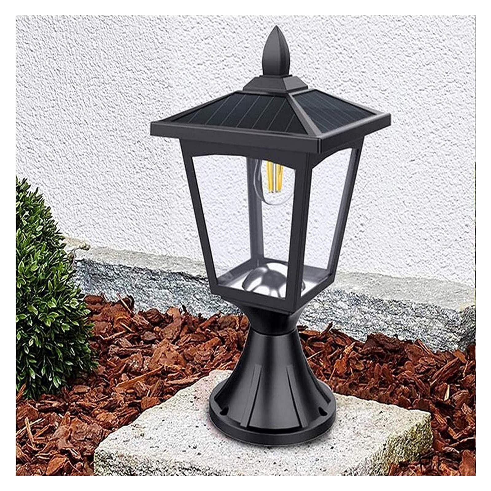 Lampada da cortile Luci a colonna solare Luce pressofusa per esterni Lampada da palo in alluminio impermeabile Luci da patio per villa Illuminazione da giardino Decorazione Evidenziare Lampada da