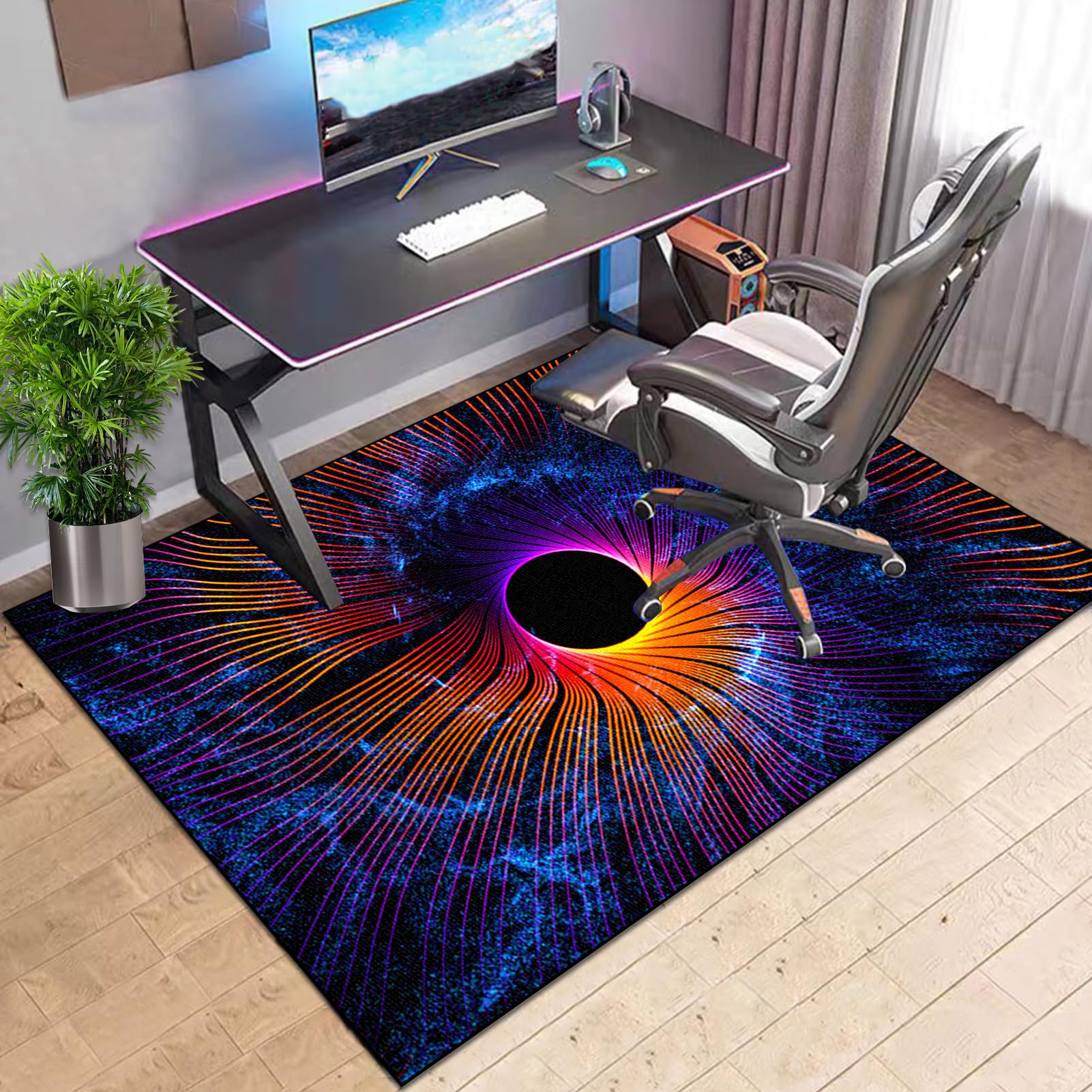 Alfombrilla para Silla de Oficina Gaming 140 x 160 cm Alfombra Entrada Casa Lavables Antideslizante Para Suelos Duros Alfombra Silla Escritorio Protectors Suelo Alfombra Protectora Suelo Silla Ruedas