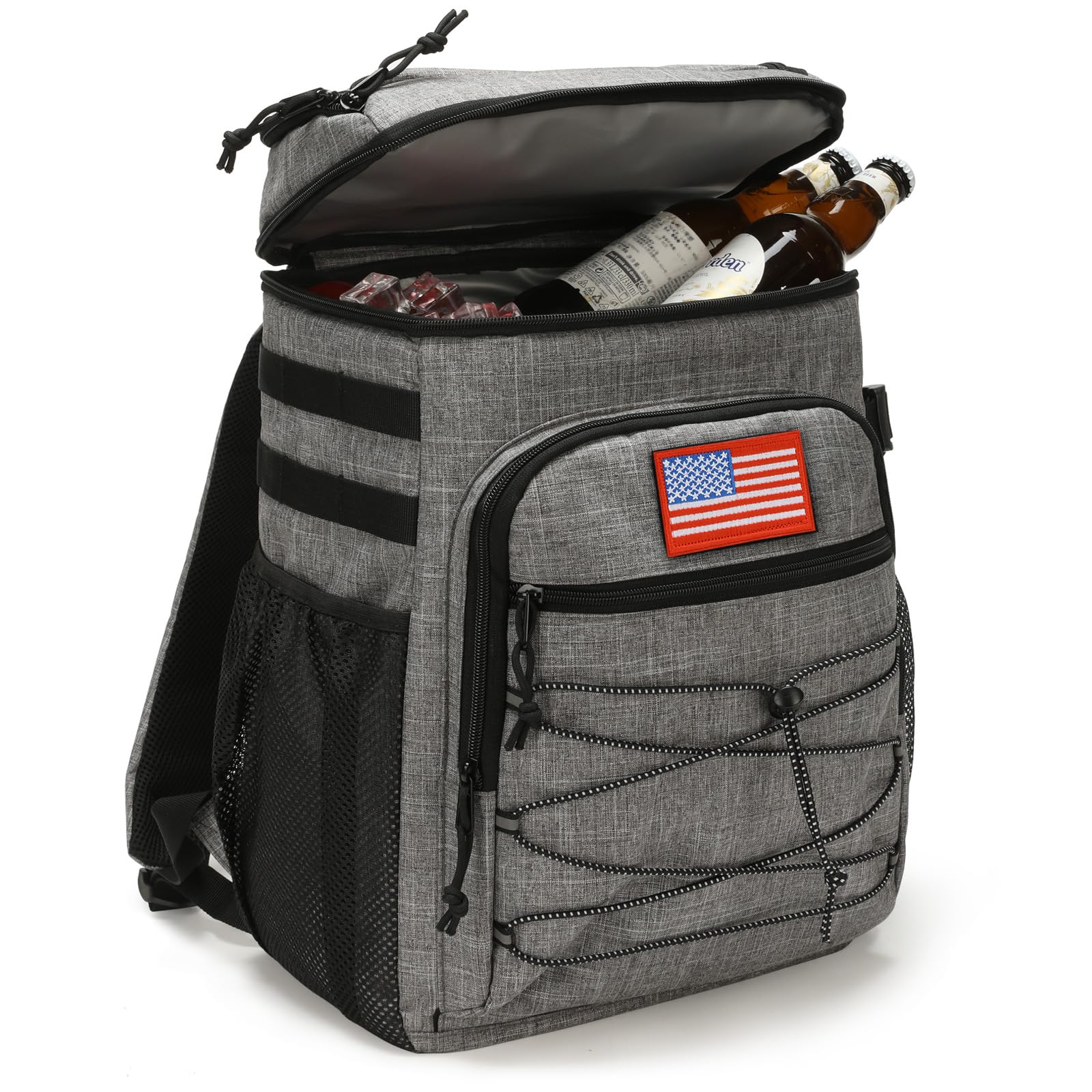 Tactical Backpack Cooler, 25L Cooler Backpack Insulated Leak-Proof, Heavy Duty Large Lunch Backpack, Waterproof Ice Chest Backpack for Men Women