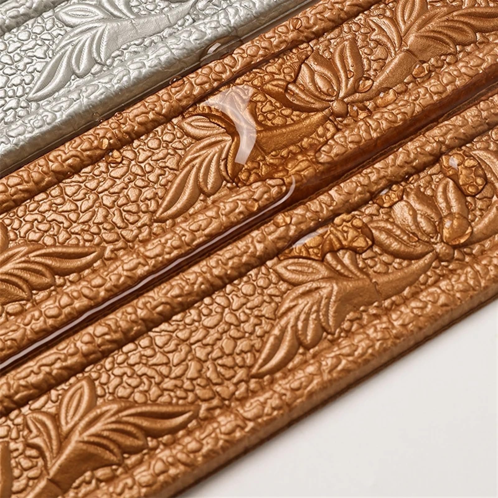 Rodapies 2 pegatinas de espuma con patrón 3D de 5 mm de grosor, autoadhesivas, impermeables, zócalo, esquina, línea de cintura, pegatina, línea de ajuste, rodapié, decoración del hogar DIY Para Cocina