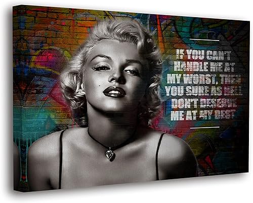 Miniatura 25 de SpiritualHands Marilyn Monroe - Lienzo decorativo para pared y póster – Decoración femenina moderna de maquillaje femenino, impresión de moda