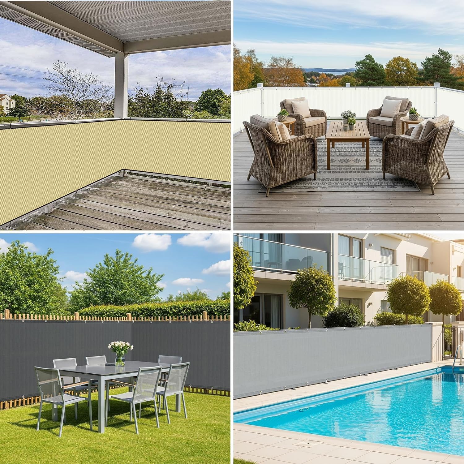 Voile d'ombrage Rectangulaire étanche 2.5x5.5m,Blanc Protection Solaire et Brise-Vue,Filet d'ombrage avec œillets en Acier Inoxydable,pour extérieur, terrasse, Jardin et arrière-Cour