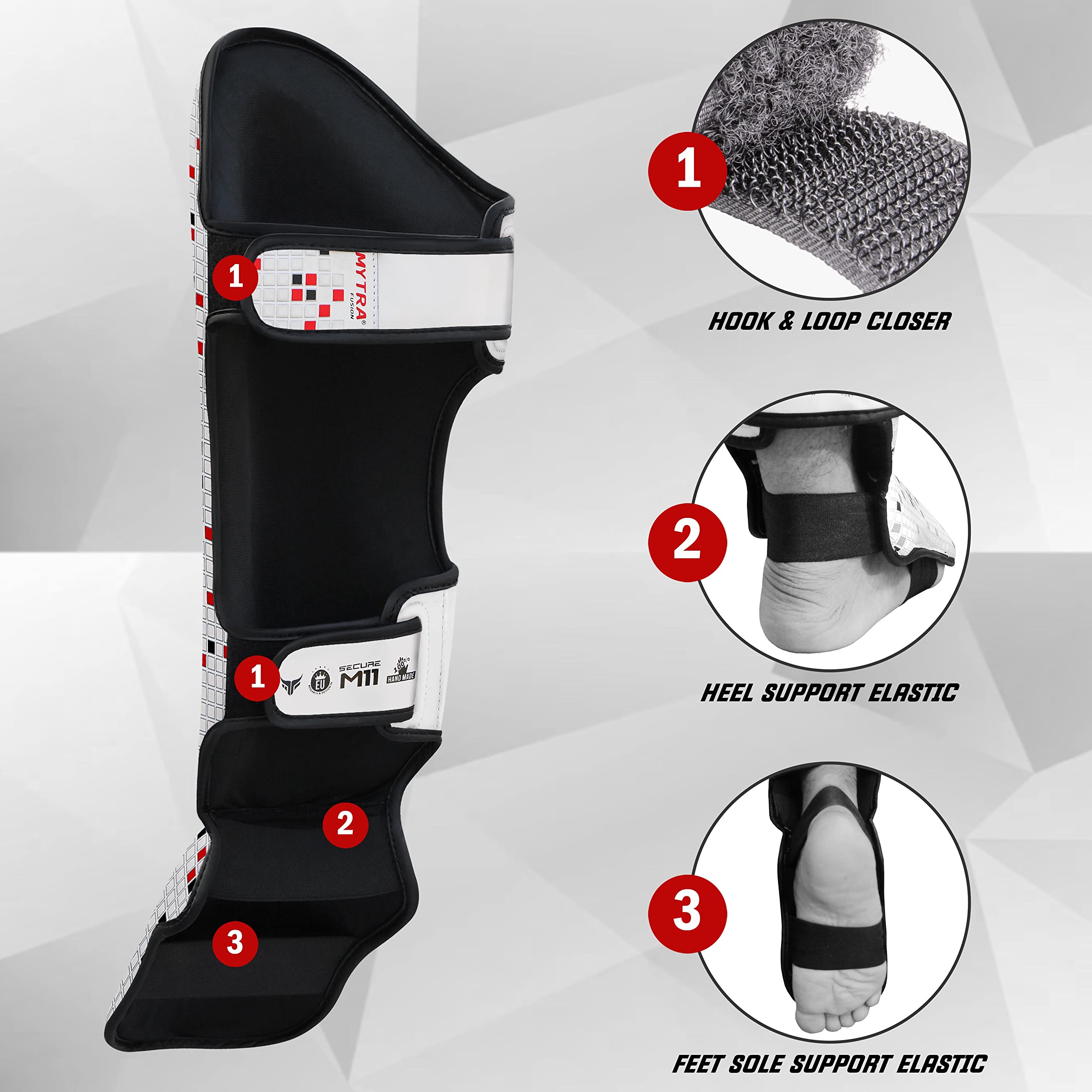 Mytra Fusion Protege Tibia Boxe Protege Tibia MMA, Muay Thai protège Tibia – Shin Instep Protection pour Le Kickboxing, l'entraînement, Le BJJ, l'équipement de Boxe et Les Arts Martiaux