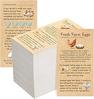 Vista 1 de Kisston 200 Piezas Tarjetas de Instrucciones de Manejo de Huevos Frescos de Granja 2 x 3.5'' Sello de Cartón de Huevos de Navidad Tarjetas
