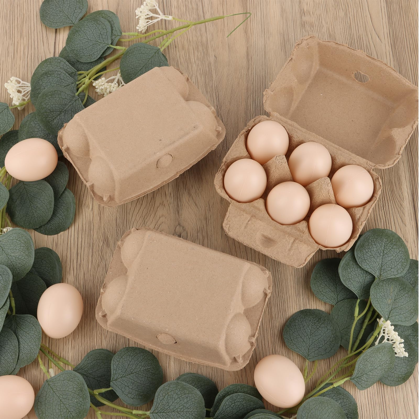 APACALI 50 piezas Caja de huevos con 6 huevos, caja de huevos de cartón con 6 unidades, caja de huevos con tapa, cajas de huevos de cartón, caja de huevos de cartón para huevos