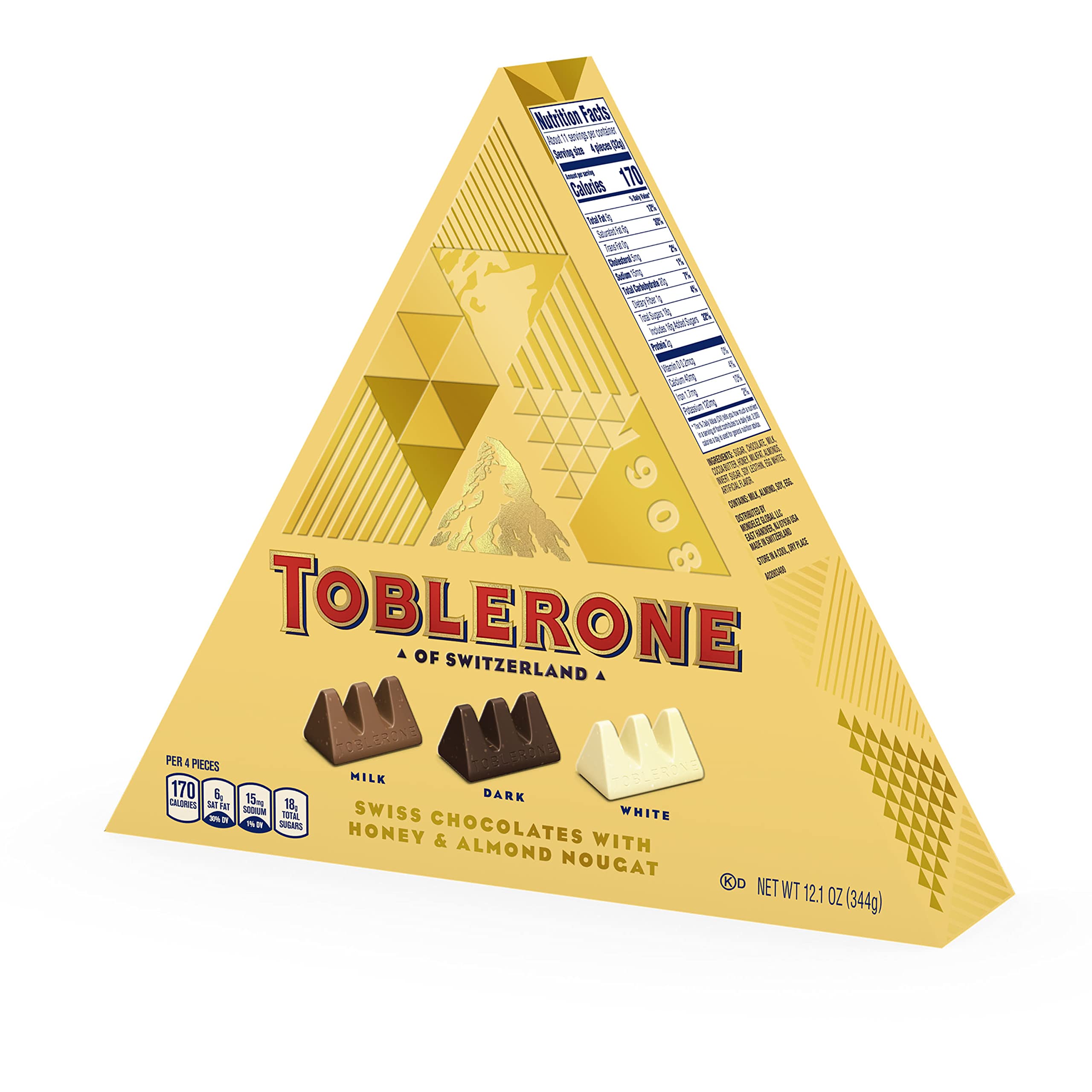 Toblerone Tiny Swiss Chocolate Gift Set, Dark Chocolate, White