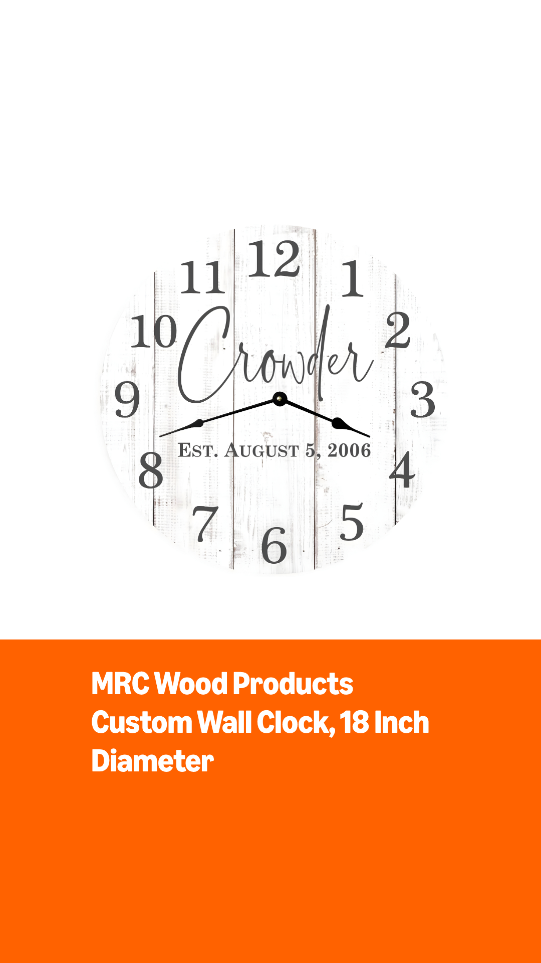 Reloj de Pared Personalizado de Madera 18 Pulgadas miniatura 7
