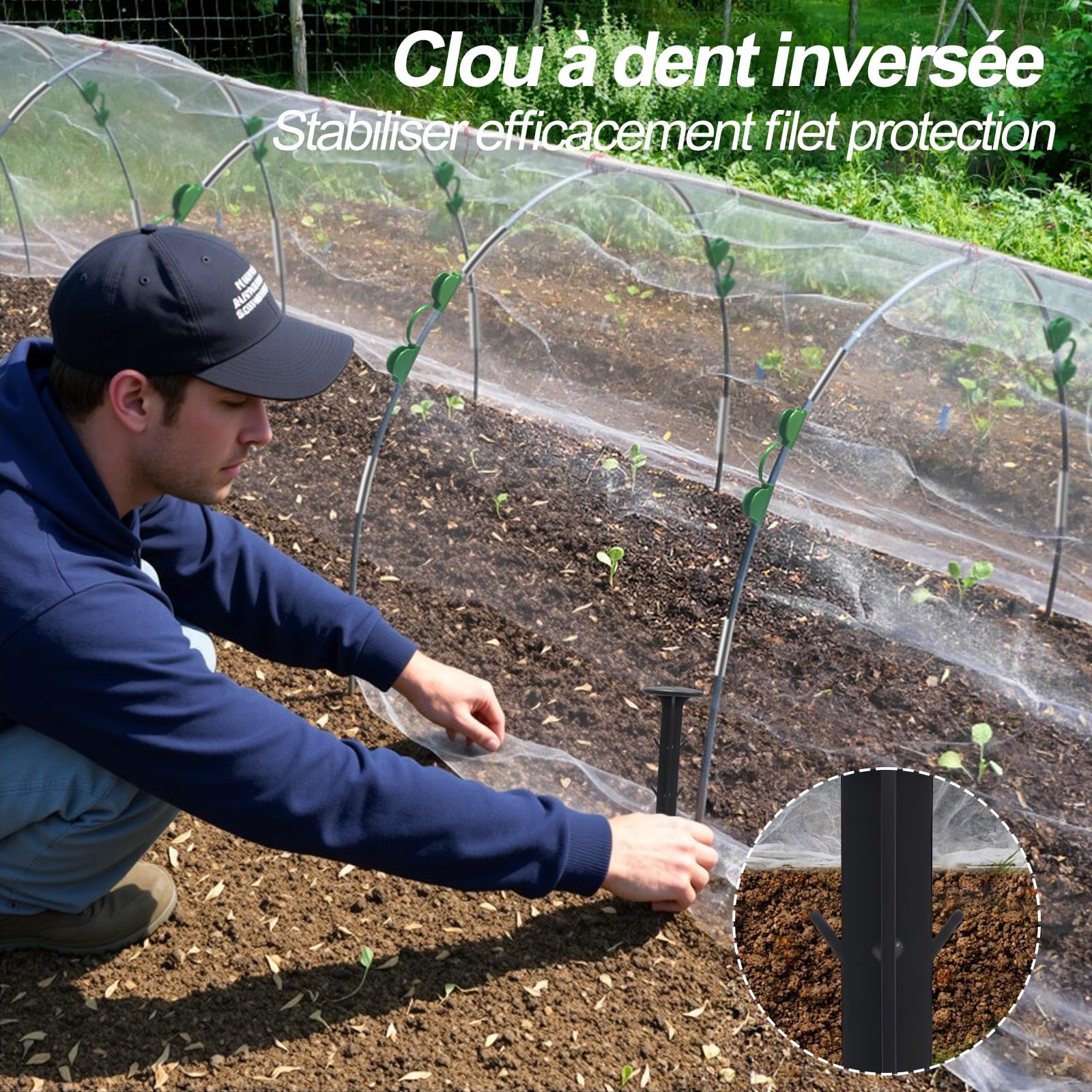 YADODO Arceau pour Serre Tunnel, 50 PCS Arceaux Serre de Jardin avec 30 Clips Kit de Maison de Cerceau De Jardin, Arceau de Jardin,Cerceau pour Serre de Jardin, Garden Arceaux pour Serre Tunnel