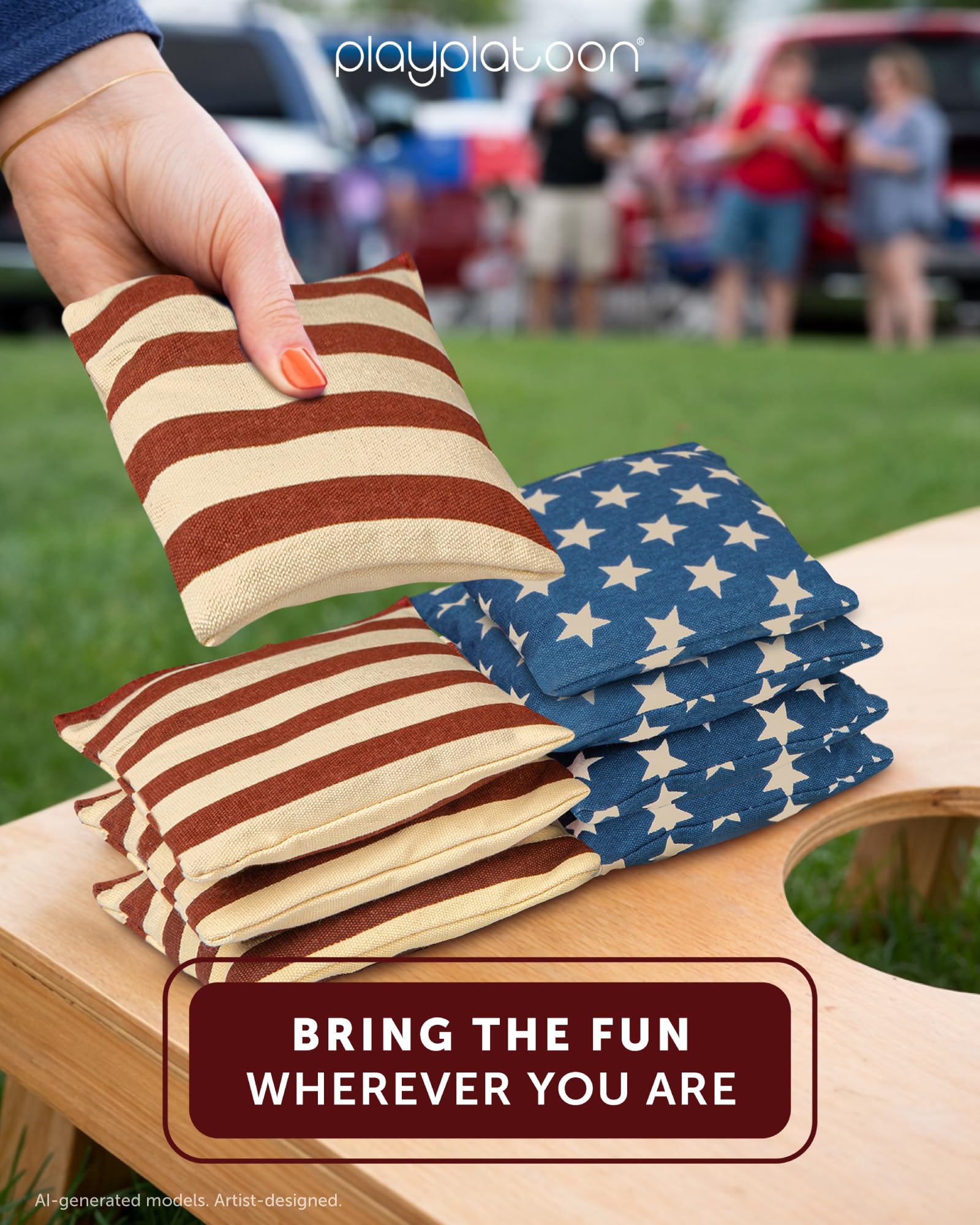 Sacchetti di stoffa per cornhole resistenti alle intemperie, set di 8 sacchi per gioco di cereali, dimensioni e peso regolamentari