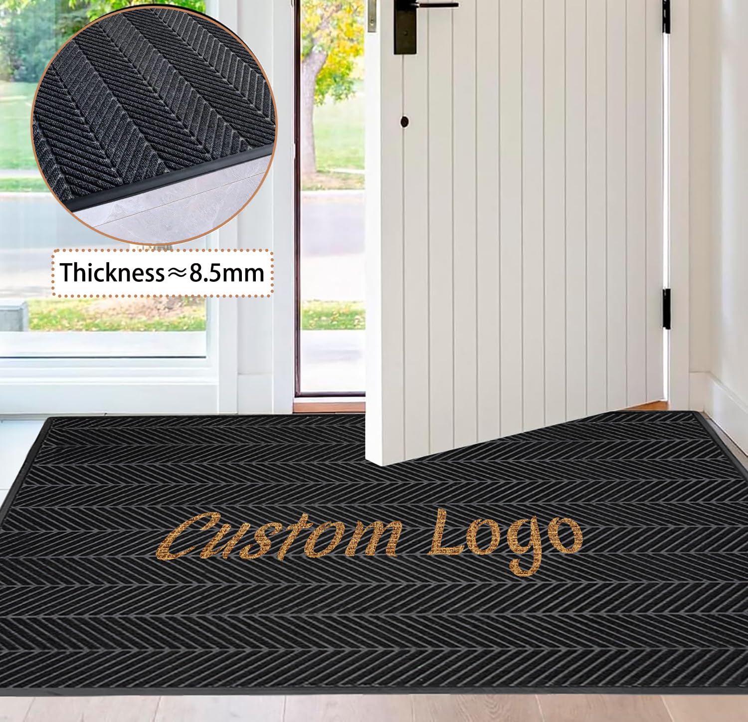 Tappeto Personalizzato con Logo Tappeti Commerciale Personalizzati Zerbini di Benvenuto Ingresso Zerbino Interni Esterni per Hotel Impresa Lavabile,60×90cm