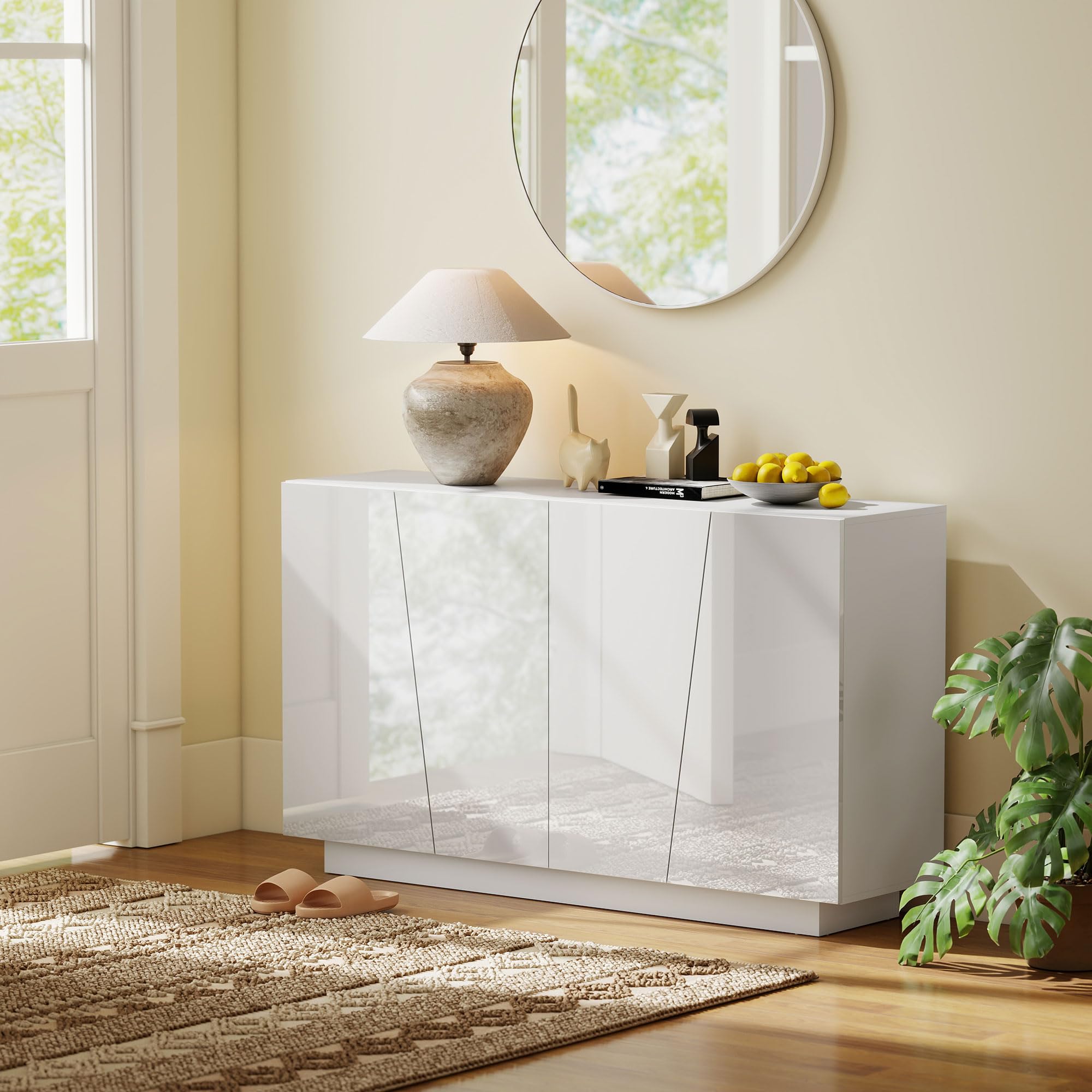 HOMCOM Mobiletto Multiuso in Truciolato Bianco a 5 Livelli con Ripiano Regolabile su 3 Livelli e Base Rialzata, 150x40x88 cm