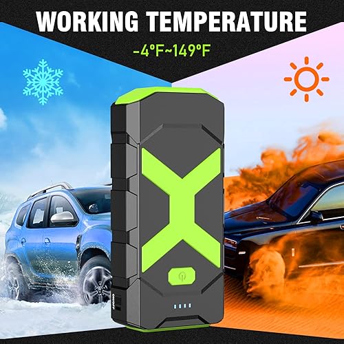 Miniatura 6 de BOOKOO Arrancador de 2000 A para cochebarcocortacésped (motor diésel de 8.0 L de gas6.5 L) portátil de 12 V con cables, cargador de pared, carga