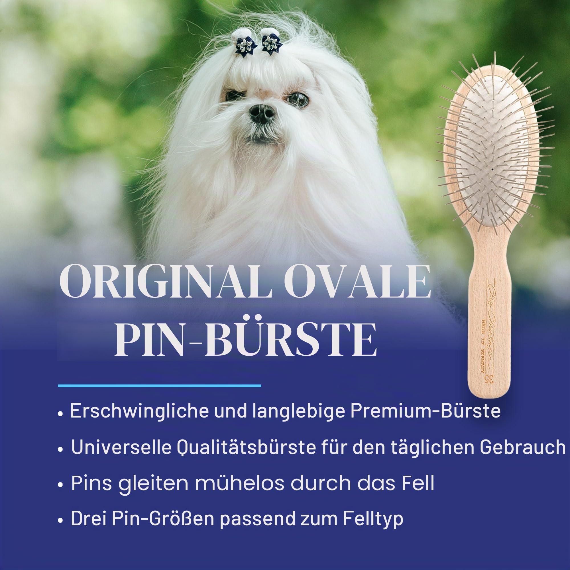 Chris Christensen Oval Pin Brush Original for Pets 35mm