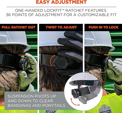 Miniatura 5 de Ergodyne Skullerz 8966 - Casco ligero estilo gorra con ventilación ajustable, tipo 1, clase C