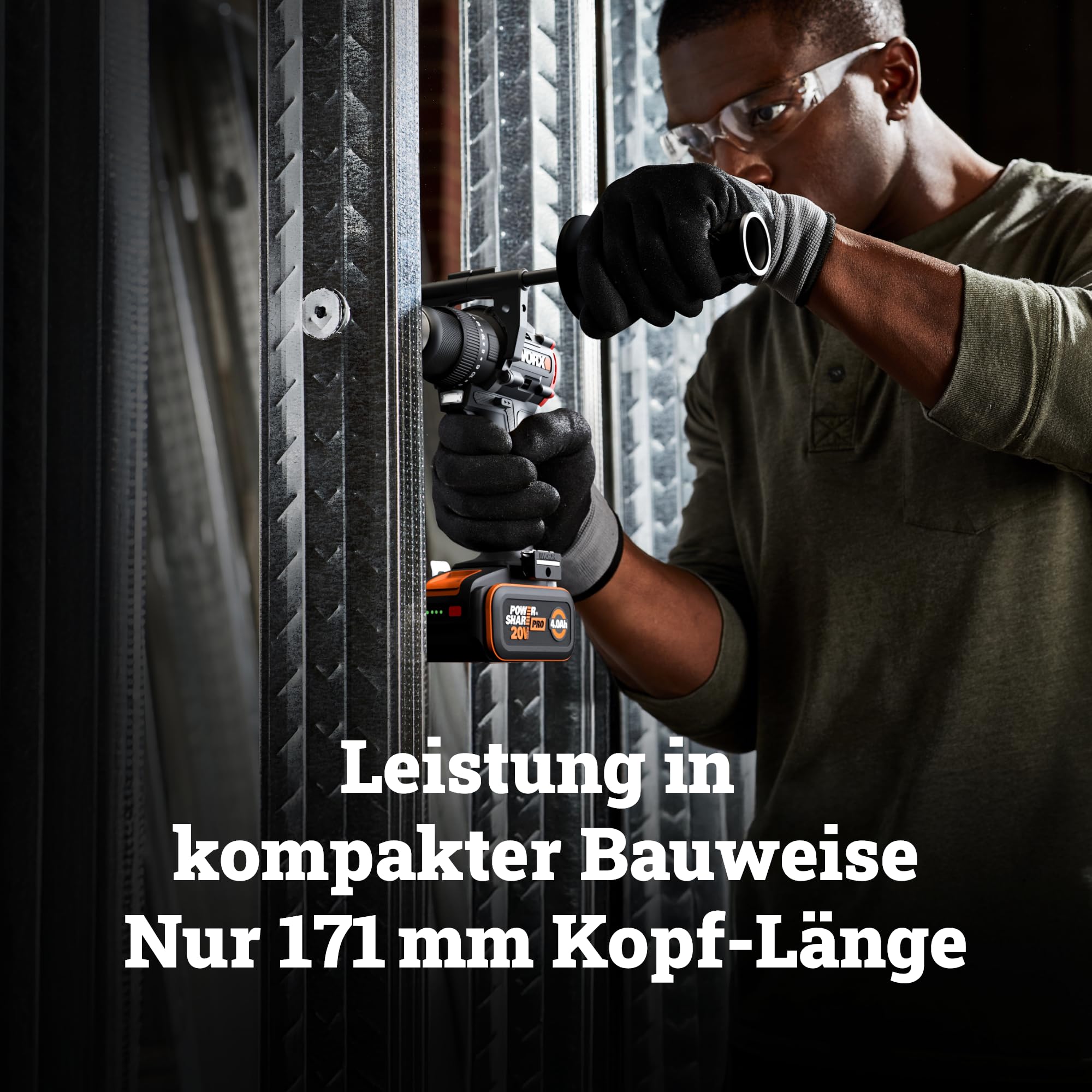 WORX WX356.9 Akku-Schlagbohrschrauber 20V 85 Nm bürstenloser Motor kompakt leicht